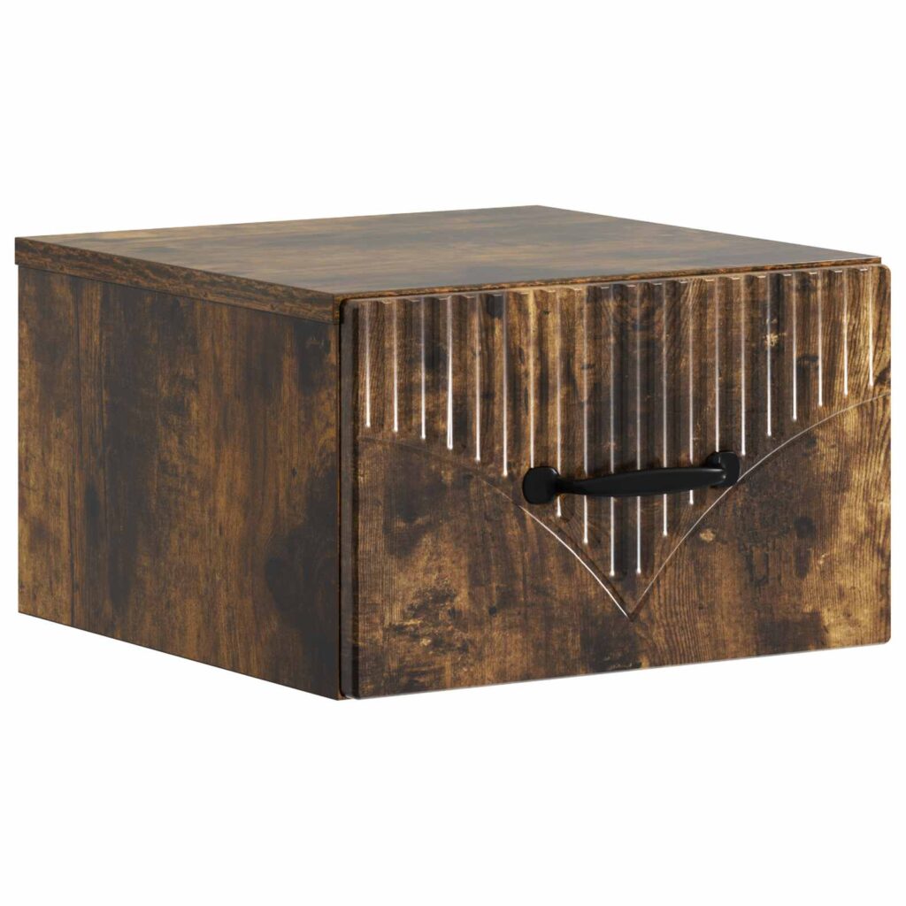 Seinälle Kiinnitettävä Yöpöytä Savutammi 34,5 x 33 x 20 cm