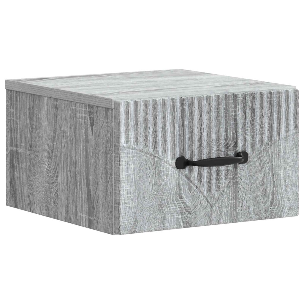 Seinälle Kiinnitettävä Yöpöytä Harmaa sonoma 34,5 x 33 x 20 cm