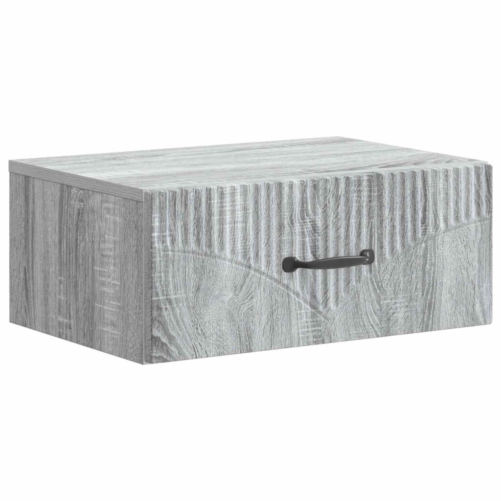 Seinälle Kiinnitettävä Yöpöytä Harmaa sonoma 49 x 34,5 x 20 cm