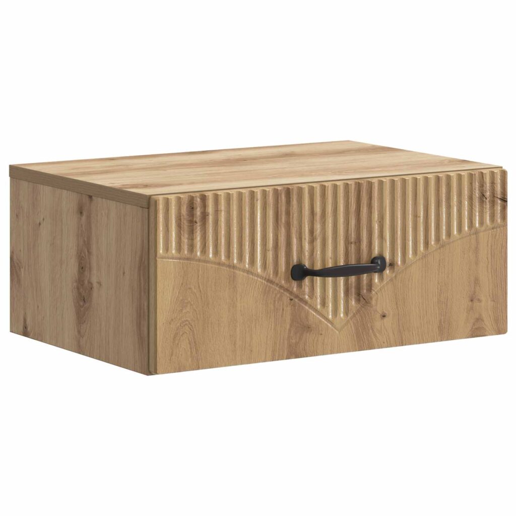 Seinälle Kiinnitettävä Yöpöytä Artisaanitammi 49 x 34,5 x 20 cm