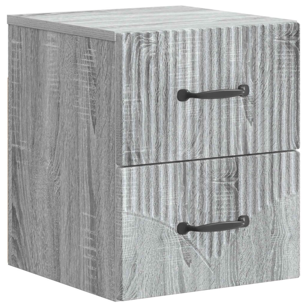 Seinälle Kiinnitettävä Yöpöytä Harmaa sonoma 34,5 x 33 x 40 cm