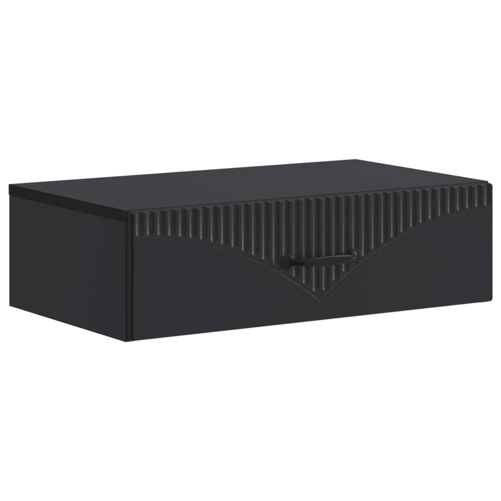 Seinälle Asennettava Sivupöytä Musta 59 x 34,5 x 17 cm
