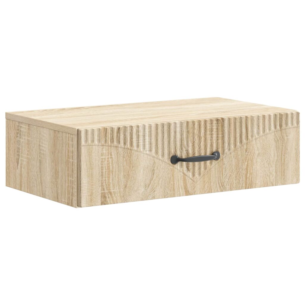 Seinälle Asennettava Sivupöytä Sonoma-tammi 59 x 34,5 x 17 cm