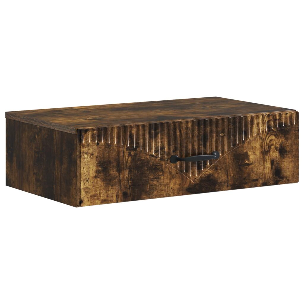 Seinälle Asennettava Sivupöytä Savutammi 59 x 34,5 x 17 cm