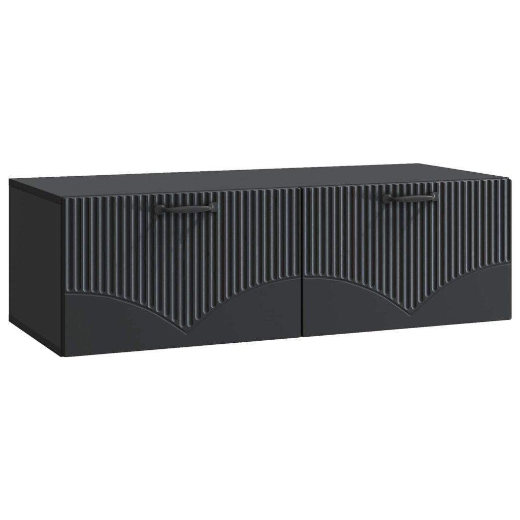 Seinälle asennettava TV-kaappi Musta 98 x 41 x 30 cm