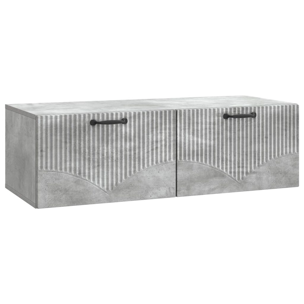 Seinälle asennettava TV-kaappi Betoninharmaa 98 x 41 x 30 cm