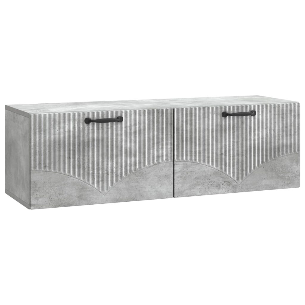 Seinälle asennettava TV-kaappi Betoninharmaa 98 x 31 x 30 cm