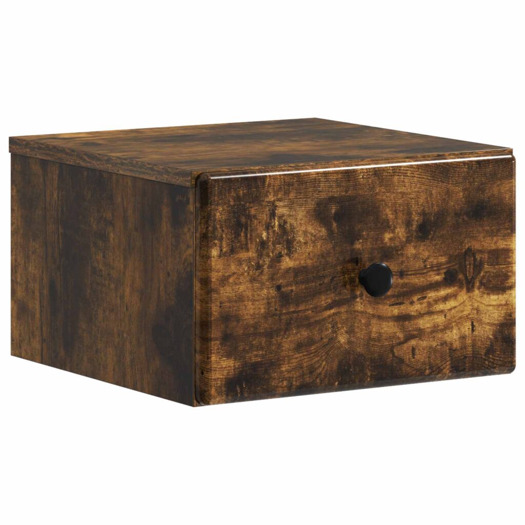 Seinälle Kiinnitettävä Yöpöytä Savutammi 34,5 x 33 x 20 cm