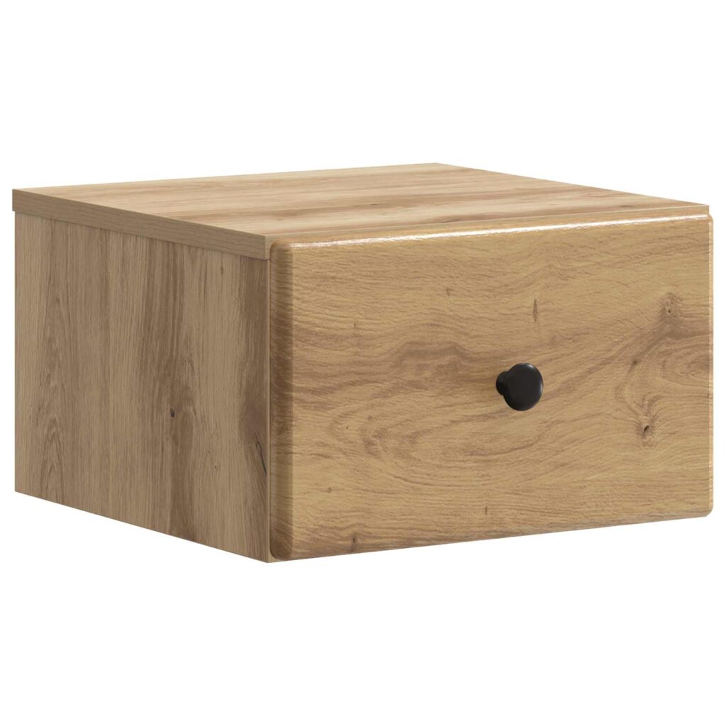 Seinälle Kiinnitettävä Yöpöytä Artisaanitammi 34,5 x 33 x 20 cm