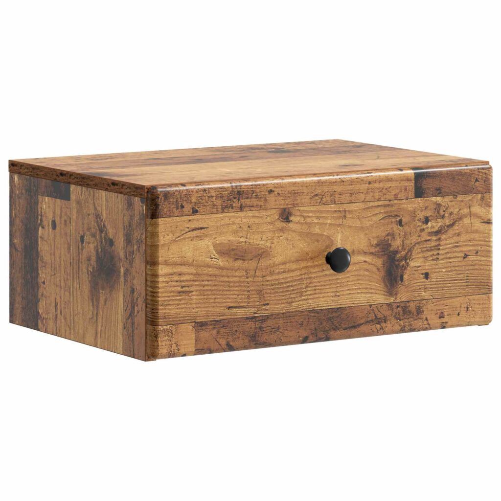 Seinälle Kiinnitettävä Yöpöytä Vanha puu 49 x 34,5 x 20 cm