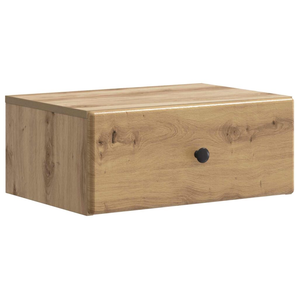 Seinälle Kiinnitettävä Yöpöytä Artisaanitammi 49 x 34,5 x 20 cm