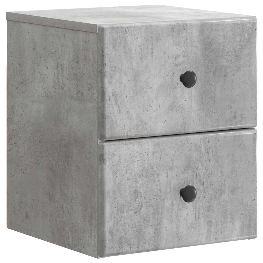 Seinälle Kiinnitettävä Yöpöytä Betoninharmaa 34,5 x 33 x 40 cm
