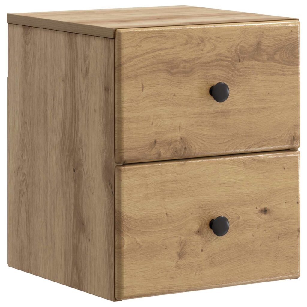 Seinälle Kiinnitettävä Yöpöytä Artisaanitammi 34,5 x 33 x 40 cm