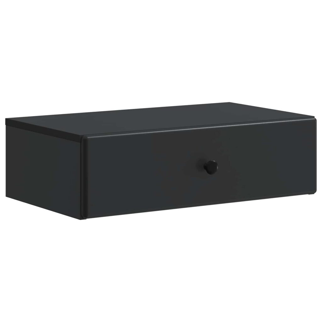 Seinälle Asennettava Sivupöytä Musta 59 x 34,5 x 17 cm