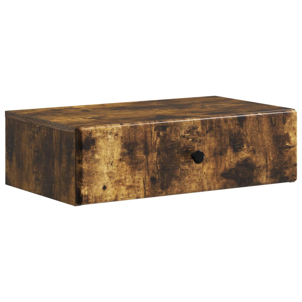 Seinälle Asennettava Sivupöytä Savutammi 59 x 34,5 x 17 cm