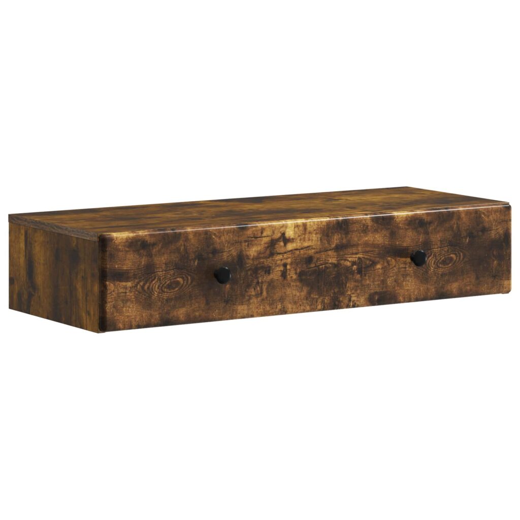 Seinälle Asennettava Sivupöytä Savutammi 87,5 x 34,5 x 17 cm