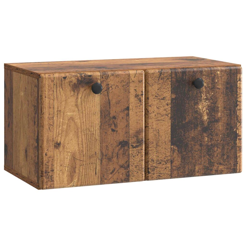 Seinälle asennettava TV-kaappi 59,5 x 31 x 30 cm Vanha puu