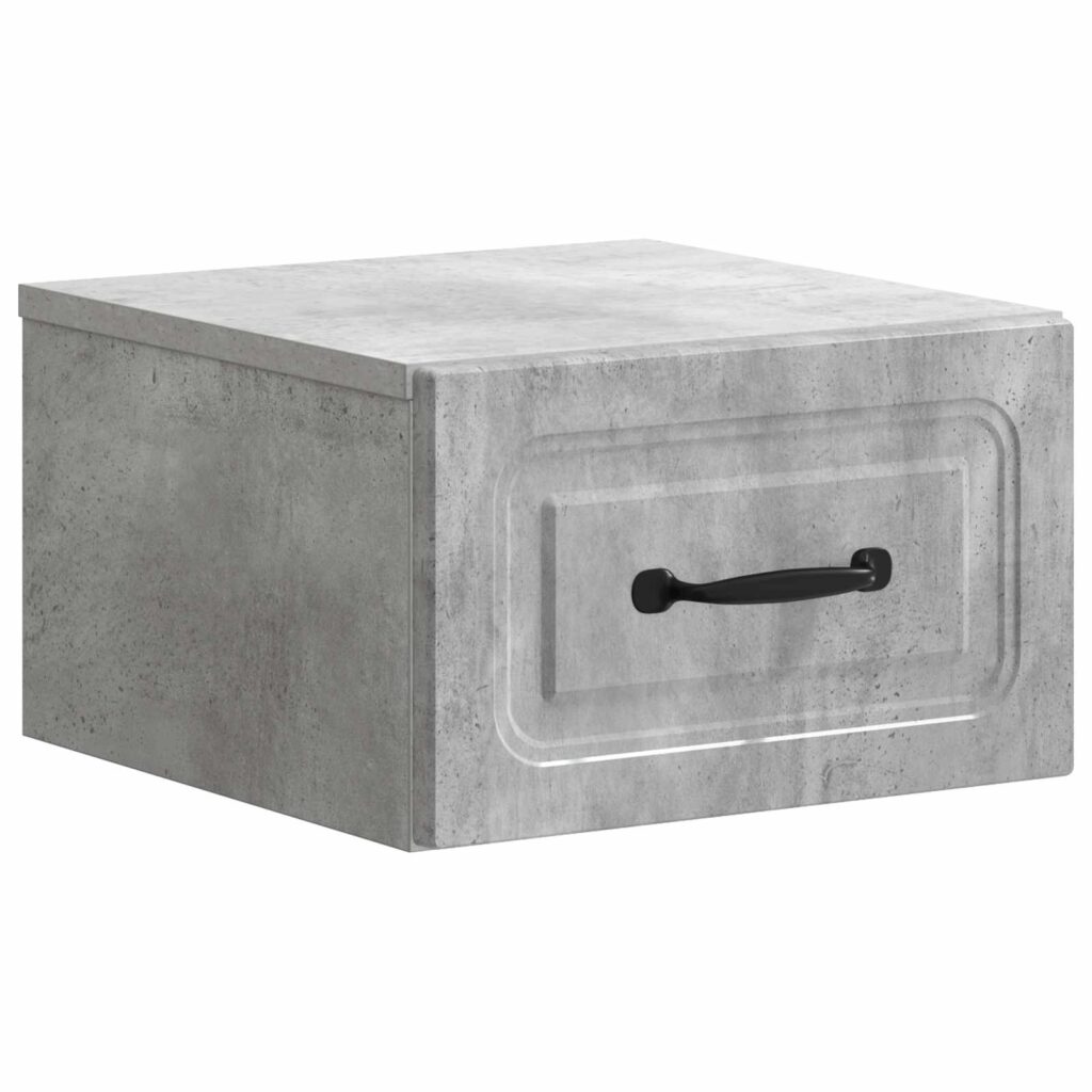 Seinälle Kiinnitettävä Yöpöytä Betoninharmaa 34,5 x 33 x 20 cm
