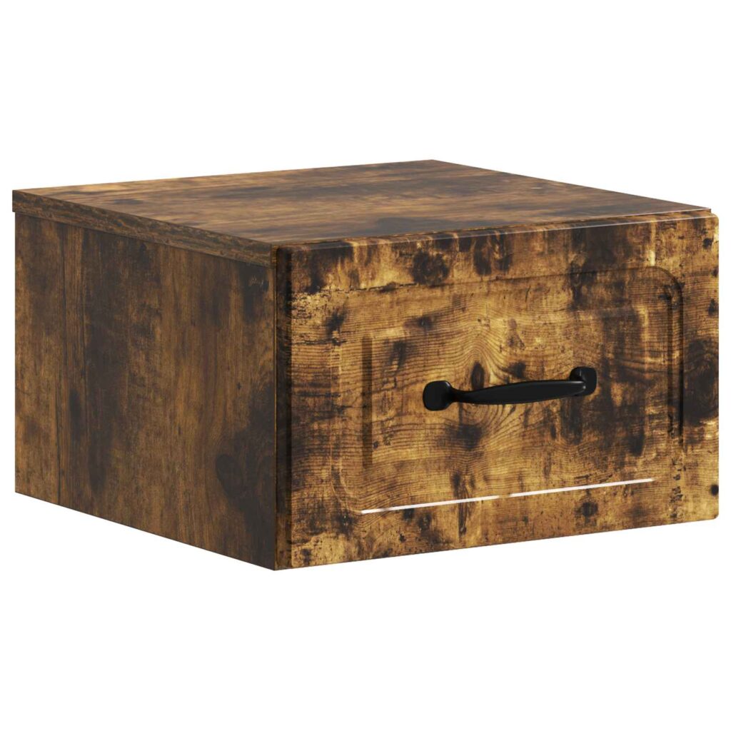 Seinälle Kiinnitettävä Yöpöytä Savutammi 34,5 x 33 x 20 cm