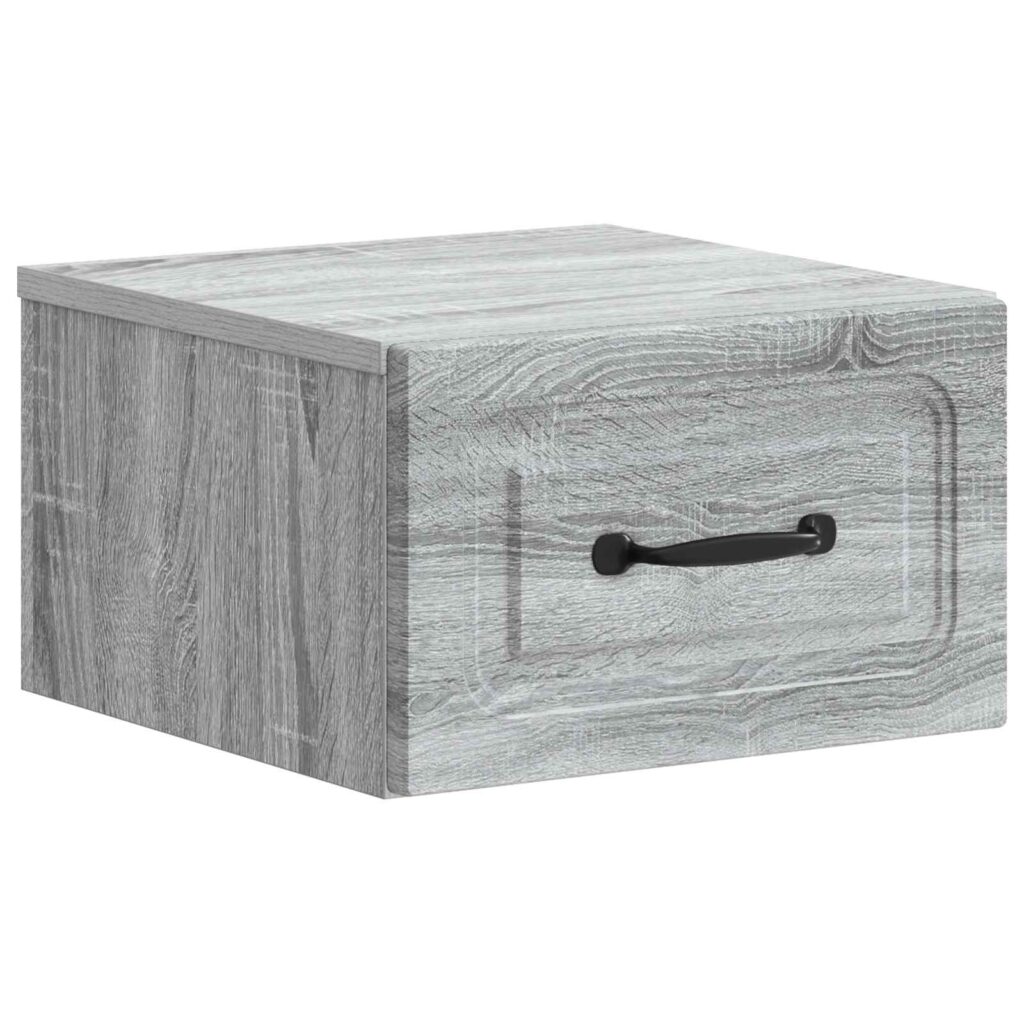 Seinälle Kiinnitettävä Yöpöytä Harmaa sonoma 34,5 x 33 x 20 cm