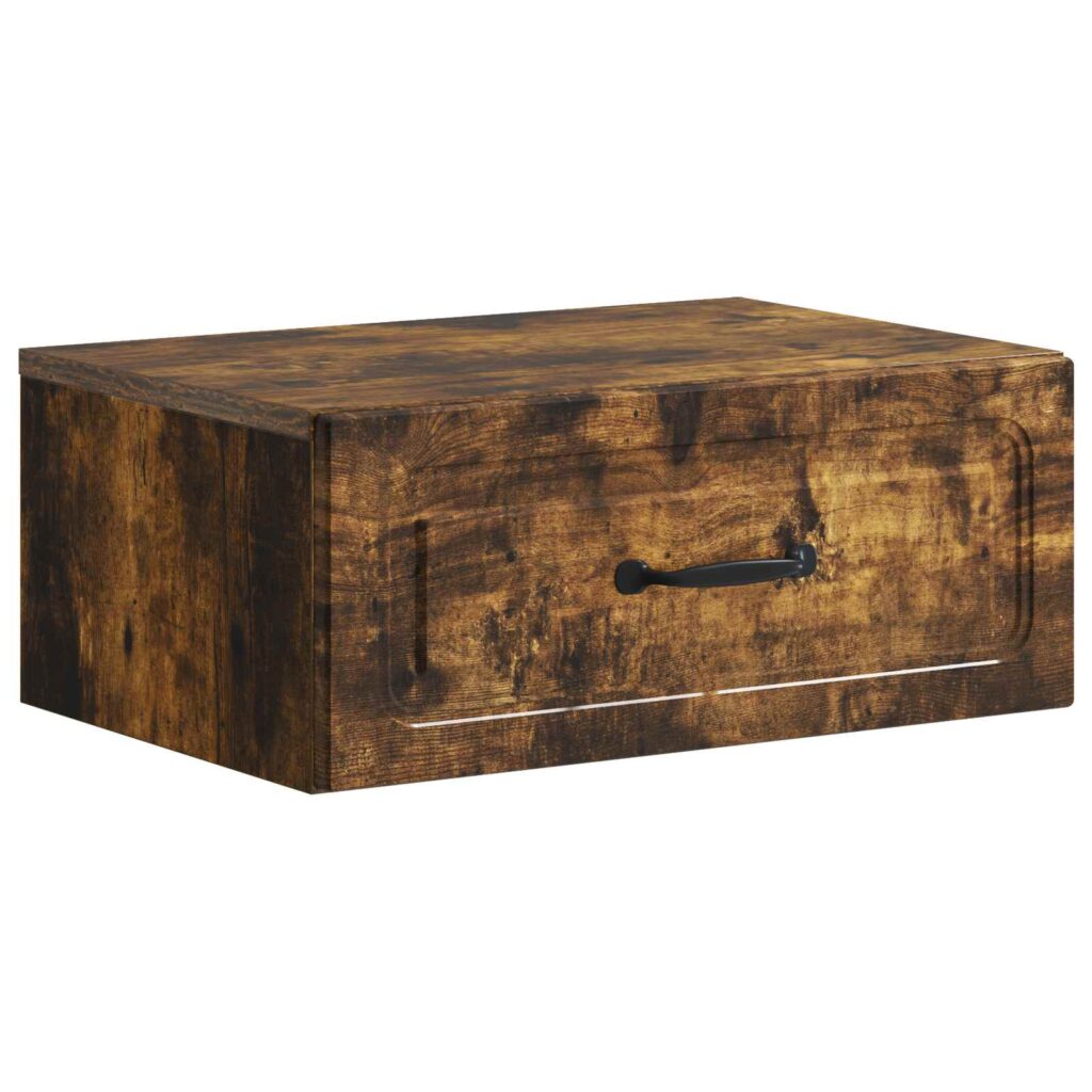 Seinälle Kiinnitettävä Yöpöytä Savutammi 49 x 34,5 x 20 cm