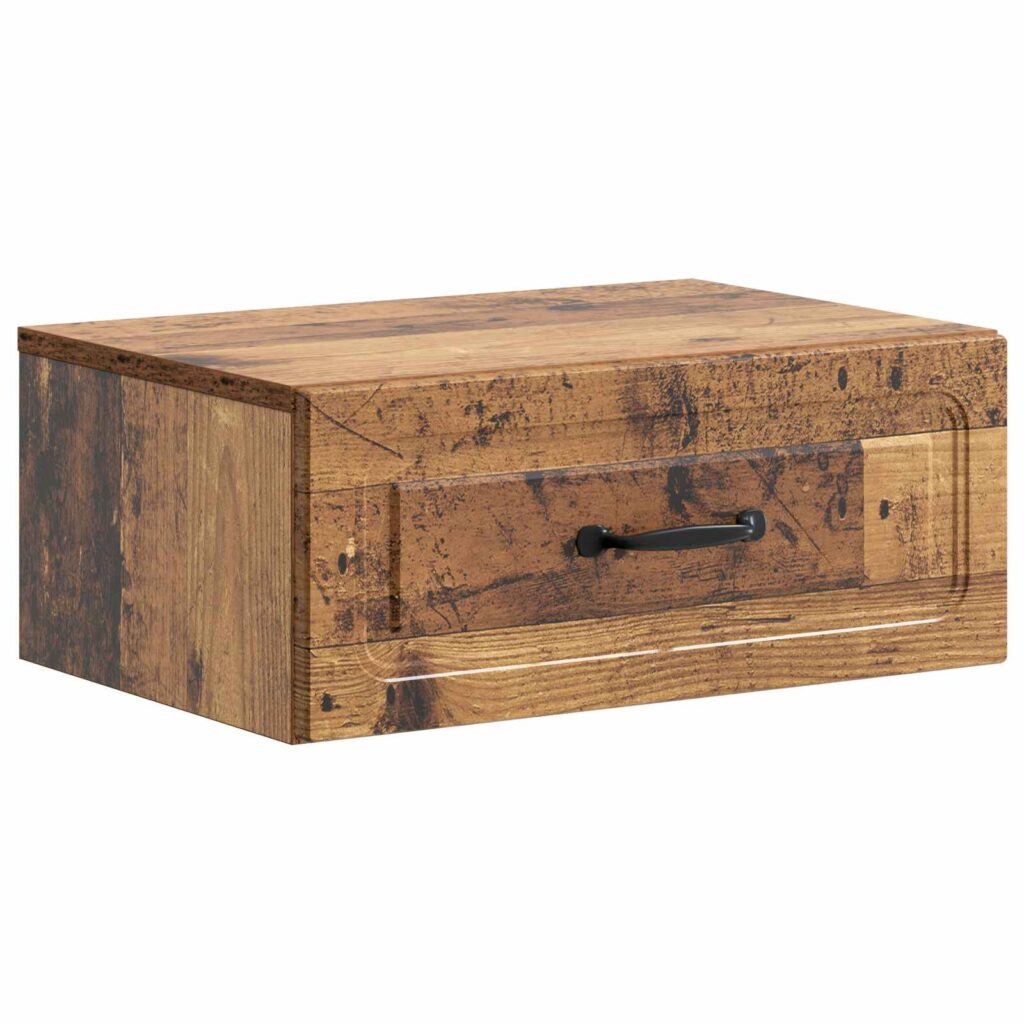 Seinälle Kiinnitettävä Yöpöytä Vanha puu 49 x 34,5 x 20 cm