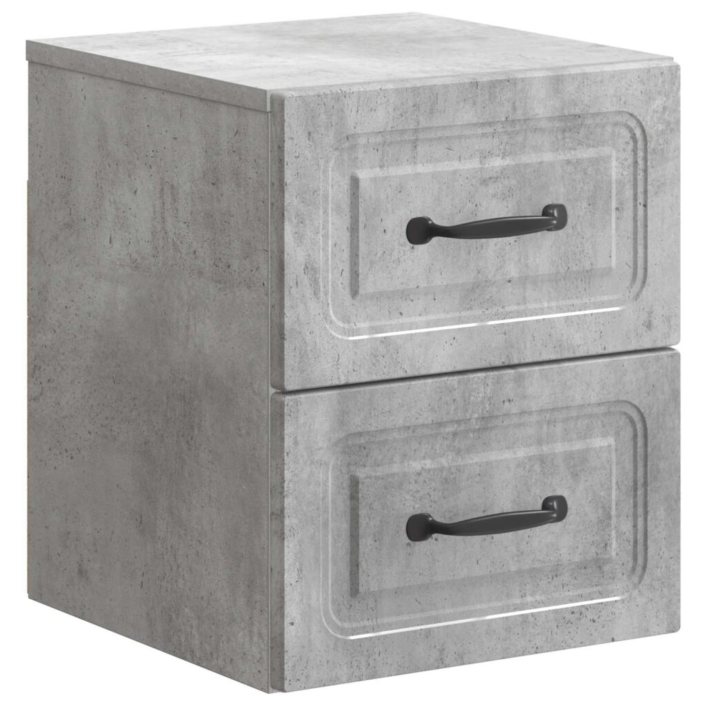 Seinälle Kiinnitettävä Yöpöytä Betoninharmaa 34,5 x 33 x 40 cm