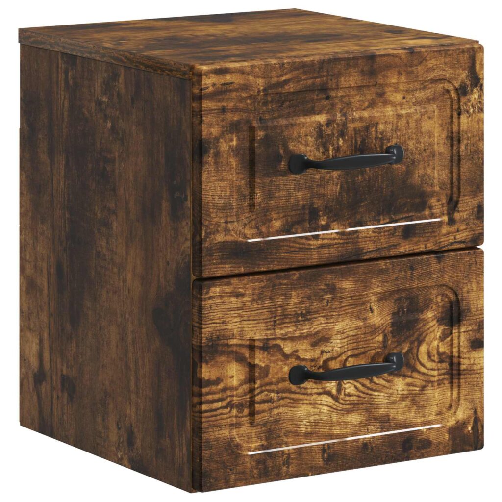 Seinälle Kiinnitettävä Yöpöytä Savutammi 34,5 x 33 x 40 cm