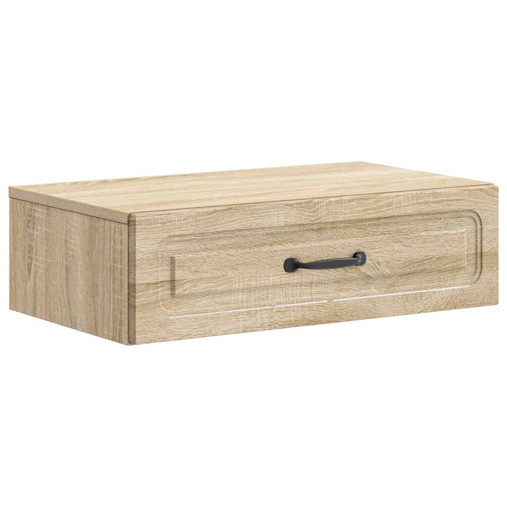 Seinälle Asennettava Sivupöytä Sonoma-tammi 59 x 34,5 x 17 cm