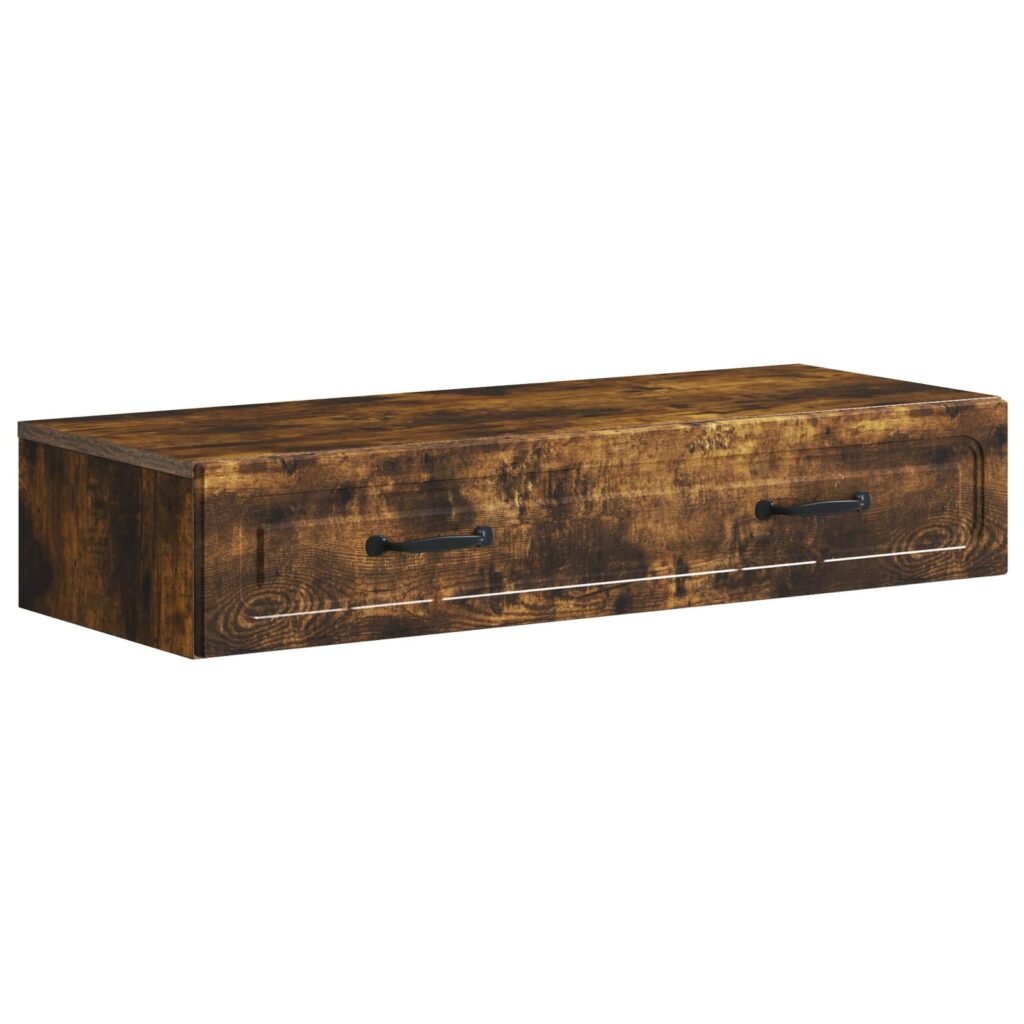 Seinälle Asennettava Sivupöytä Savutammi 87,5 x 34,5 x 17 cm