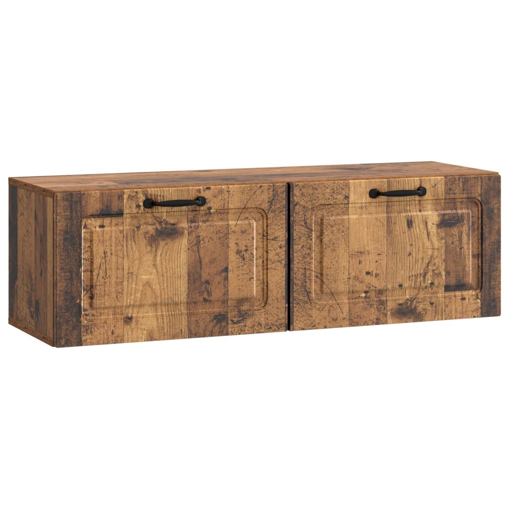 Seinälle asennettava TV-kaappi Vanha puu 98 x 31 x 30 cm