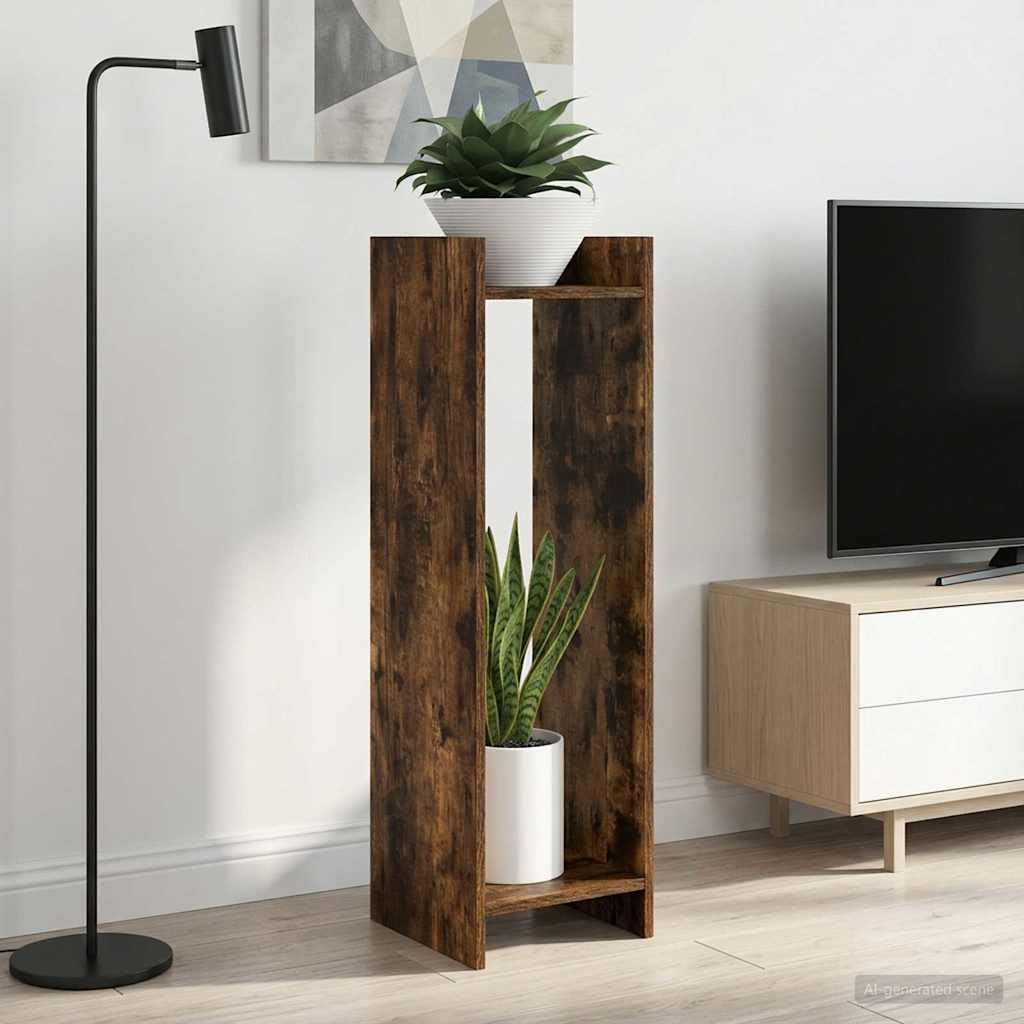 Kasviteline hyllyllä 2 pcs Savustettu Tammi 30 x 30 x 100 cm
