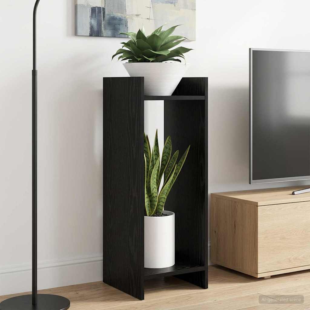 Kasviteline hyllyllä Musta Tammi 30 x 30 x 80 cm Käsitelty puu