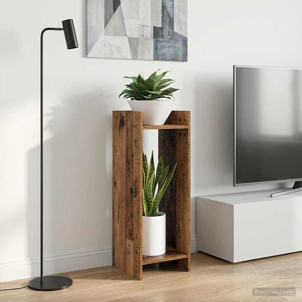 Kasviteline hyllyllä Vanha puu 30 x 30 x 80 cm Käsitelty puu