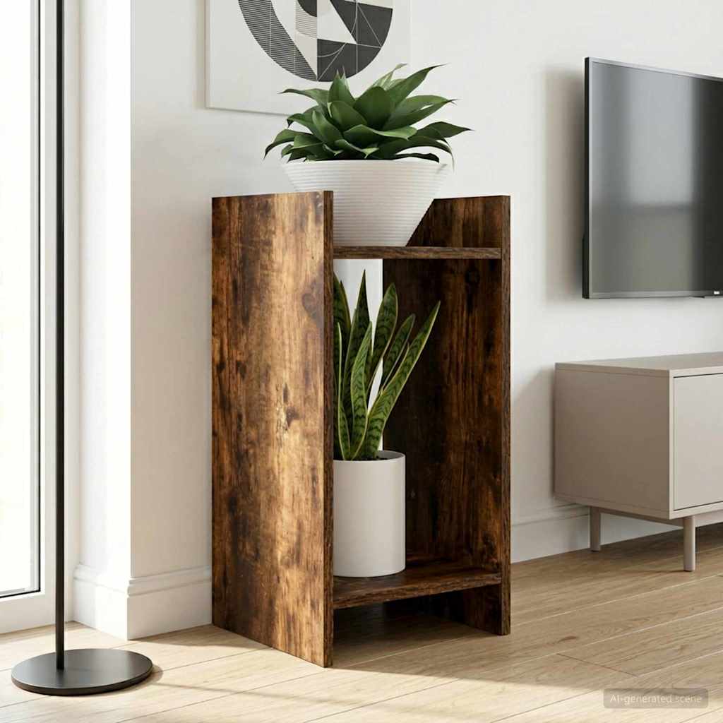 Kasviteline hyllyllä 2 pcs Savustettu Tammi 30 x 30 x 60 cm