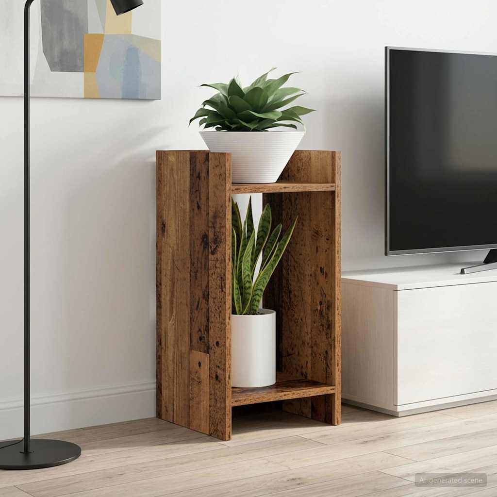 Kasviteline hyllyllä Vanha puu 30 x 30 x 60 cm Käsitelty puu