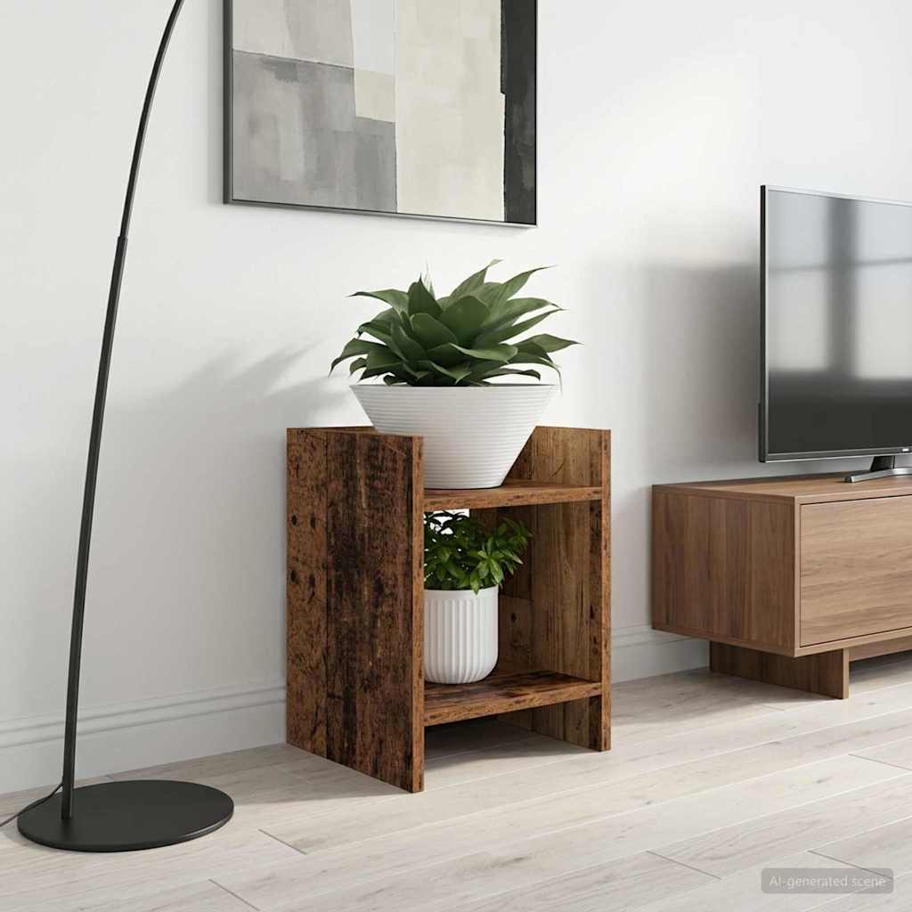 Kasviteline hyllyllä Vanha puu 30 x 30 x 40 cm Käsitelty puu