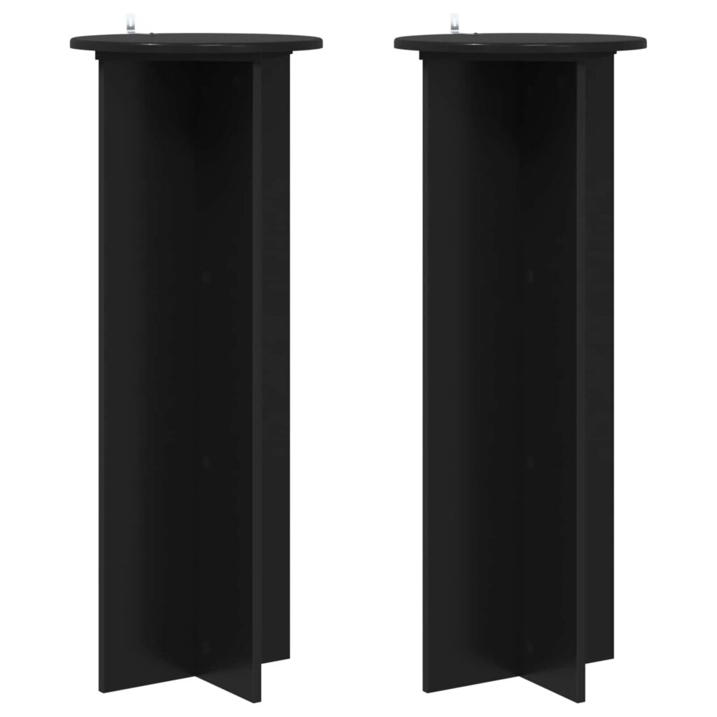Kasviteline 2 pcs Musta Ø40 x 100 cm Tekninen puu