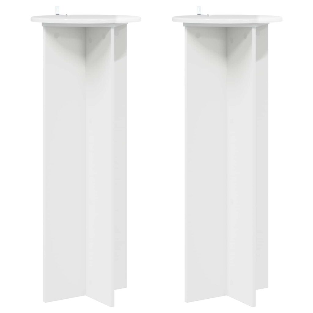 Kasviteline 2 pcs Korkeakiiltoinen valkoinen Ø40 x 100 cm