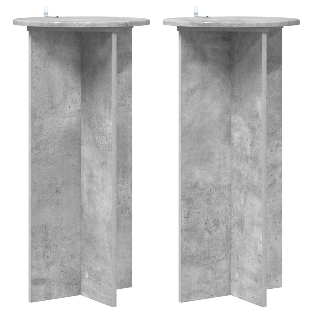 Kasviteline 2 pcs Betoninharmaa 40 x 40 x 80 cm Tekninen puu