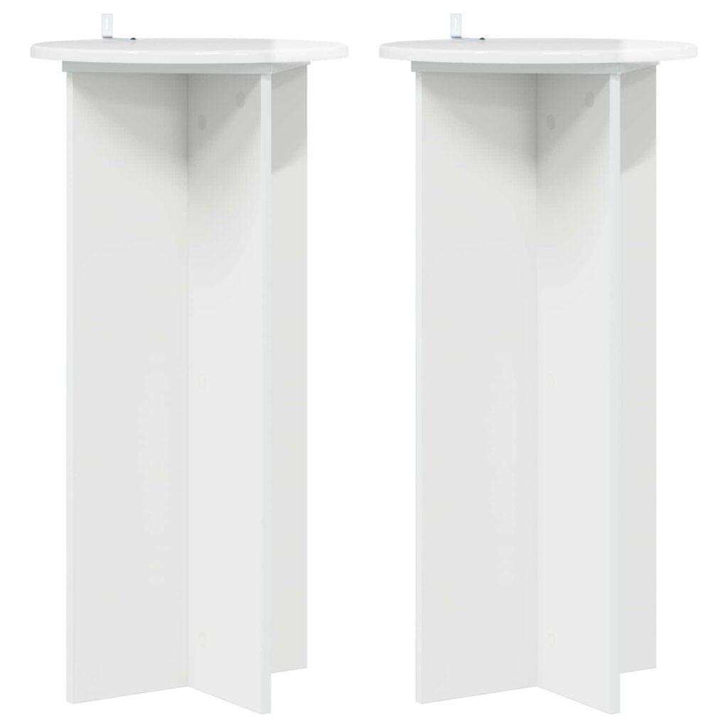 Kasviteline 2 pcs Korkeakiiltoinen valkoinen 40 x 40 x 80 cm