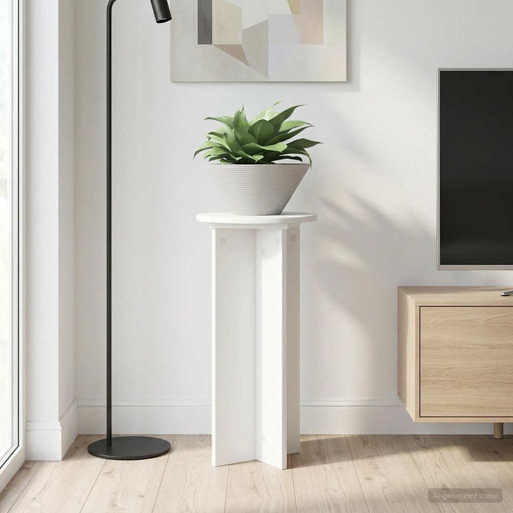 Kasviteline 2 pcs valkoinen Ø29,5 x 60 cm Tekninen puu