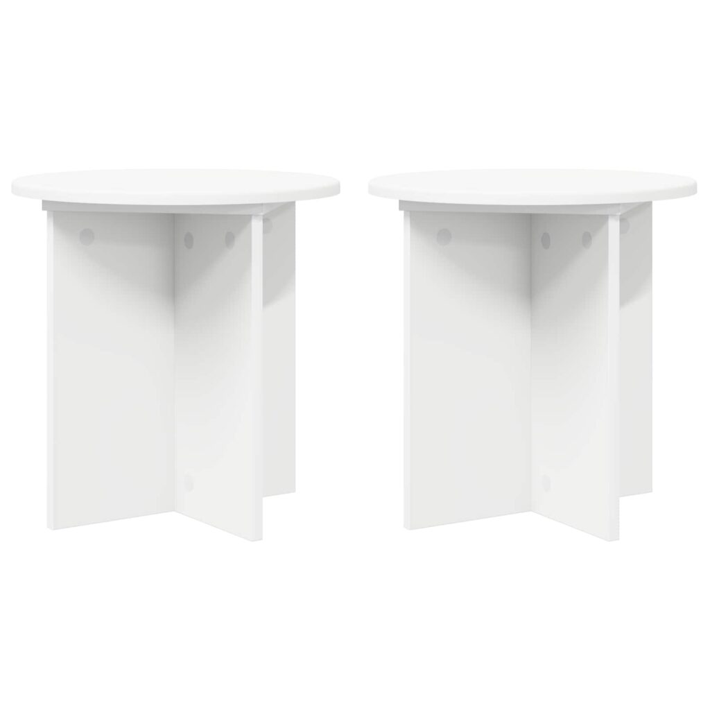Kasviteline 2 pcs valkoinen Ø40 x 40 cm Tekninen puu