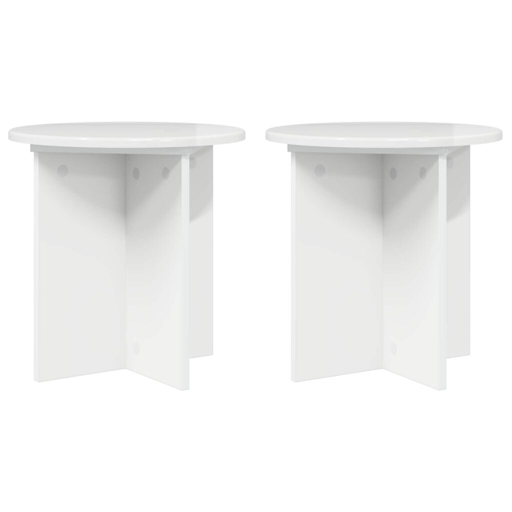 Kasviteline 2 pcs Korkeakiiltoinen valkoinen 40 x 40 x 40 cm