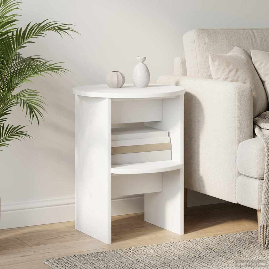 Sivukaappi Valkoinen Ø40 x 50 cm Käsitelty puu