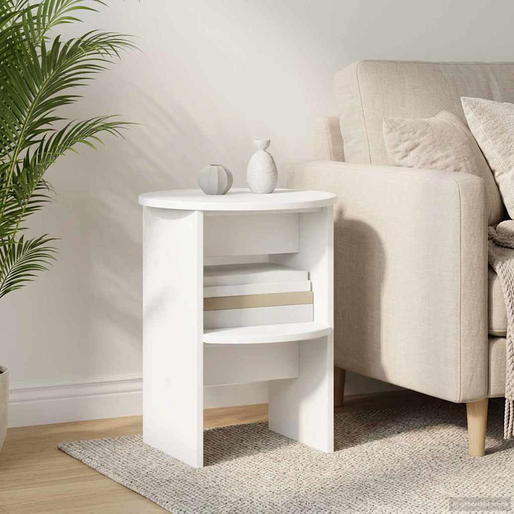 Sivukaappi 2 pcs Valkoinen Ø40 x 50 cm Käsitelty puu