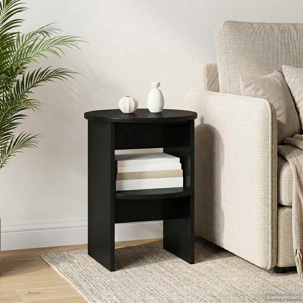 Sivukaappi Musta Ø40 x 50 cm Käsitelty puu