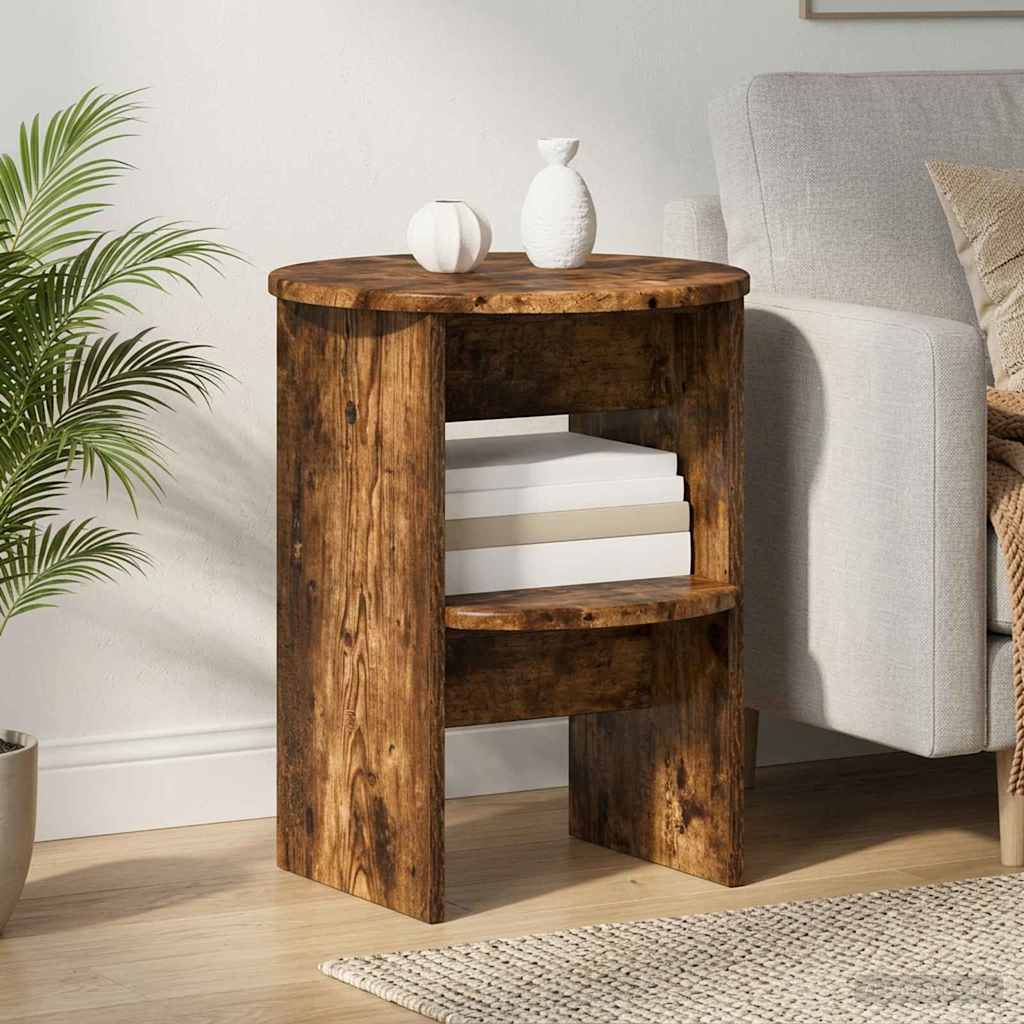 Sivukaappi 2 pcs Savustettu Tammi Ø40 x 50 cm Käsitelty puu