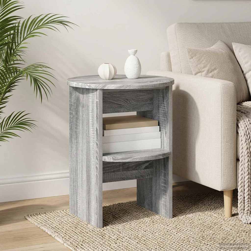 Sivukaappi 2 pcs Harmaa Sonoma Ø40 x 50 cm Käsitelty puu