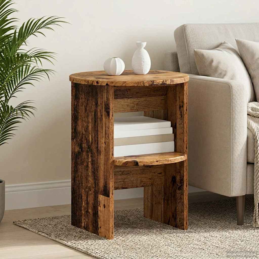 Sivukaappi 2 pcs Vanha puu Ø40 x 50 cm Käsitelty puu